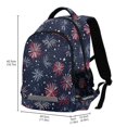 thumbnail image 2 of FORMRS Unisex Backpack Elementary School Travel Bookbag with Reflective Stripes, Red and Blue Fireworks Pattern, 2 of 7