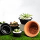 thumbnail image 2 of Zhuge Maceta redonda de plástico negra para plantas suculentas, de 6 piezas, nueva, maceta corta y regordeta sin soporte inferior, tamaño mediano 6,38 x 2,95 pulgadas/16,2 x 7,5 cm, 2 of 5