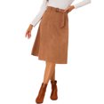 thumbnail image 1 of Falda midi elástica Allegra K con bolsillos de ante sintético Caramelo XL, 1 of 5