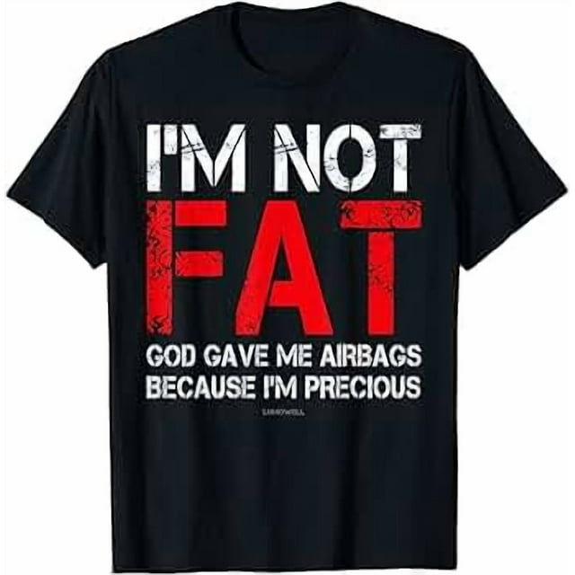 Camiseta de talla grande para hombre, con estampado "No soy gordo", camisetas de manga corta de verano a la moda para hombres grandes y altos.