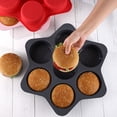 thumbnail image 2 of Bread Mold Air Hole Design High Temperature Resistant Good Flexibility Breathable 7 Circles Make Hamburger Buns Solid Color Soft Silicone Pastry Mold Cooking Gadget, 2 of 8