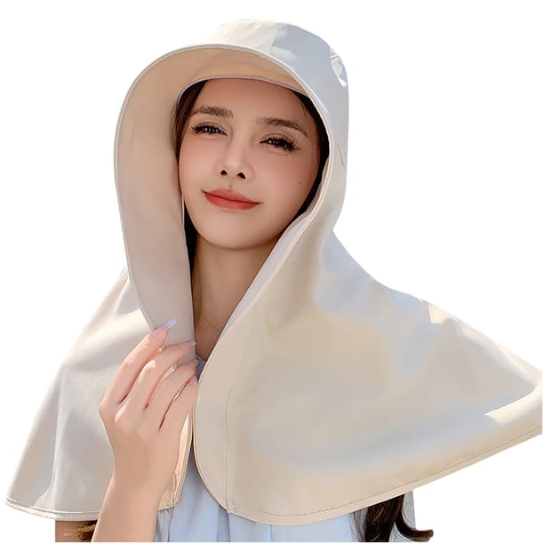 Sombrero de pescador de verano con protección solar integrada para hombros y cuello, sombrero de gran tamaño para ciclismo, sombrero para el sol