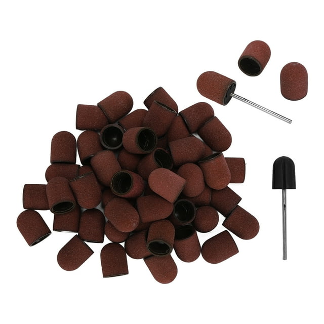 Kit de herramientas profesionales para esmalte de uñas, 50 piezas, grano 180, tapa para lijar uñas, 2 ejes de lijado.