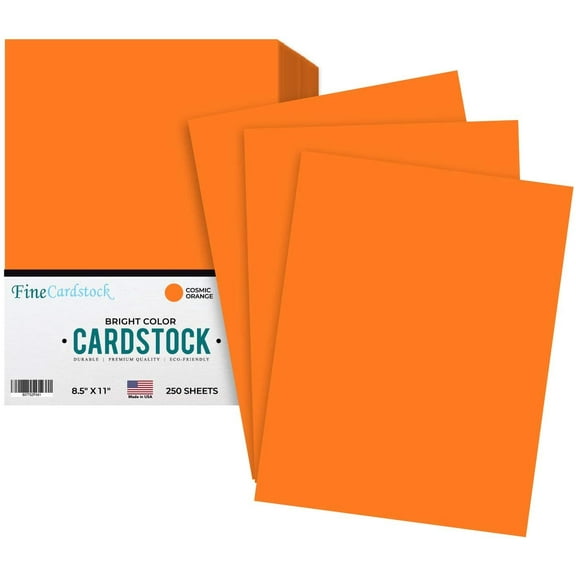 Premium Color Card Stock Paper | 250 Per Pack | Superior Thick 65-lb Cardstock, Perfect for School Supplies, Holiday Crafting, Arts and Crafts | Acid & Lignin Free | Cosmic orange | 8.5 x 11