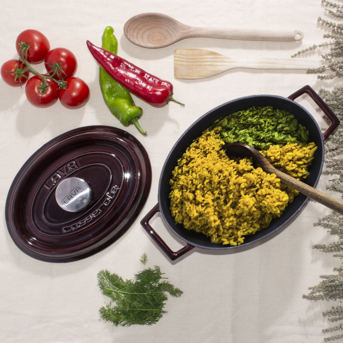 Lava Round Cast Iron Dutch Oven, Cast Iron Pot, Dutch Oven With Lid, Enamelled Casserole 2.9 Qt