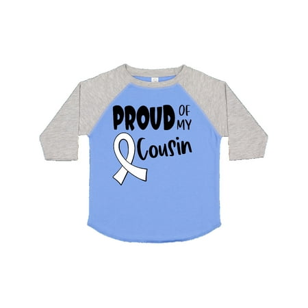 

Inktastic Proud of my Cousin Blindness Awareness White Ribbon Gift Toddler Boy or Toddler Girl T-Shirt