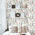 thumbnail image 2 of Floral Peel and Stick Wallpaper - Vintage Flowers and Butterfly Contact Paper 17.7 in x 393.7 in - White Floral Birds Self Adhesive Removable Wallpaper for Bathroom, 2 of 9