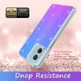thumbnail image 4 of Rosebono Compatible With OPPO Reno 10 / Reno 10 Pro Case, Hybrid Glitter Sparkle Transparent Colorful Gradient TPU Skin Cover Protection Case (Blue/Purple), 4 of 4
