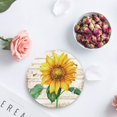 thumbnail image 4 of POGLIP Summer Farm Sunflower and Bee Retro Wooden Grain Set of 4 Round Coaster for Drinks, Absorbent Ceramic Stone Coasters Cup Mat with Cork Base for Home Kitchen Room Coffee Table Bar Decor, 4 of 5