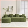 thumbnail image 6 of Green Chenille L-Shape Sectional Sofa with Curved Chaise – Modern Modular Couch for Apartment Living Room, High-Density Foam, 6 of 22