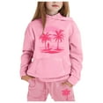 thumbnail image 2 of FAOWME Child Toddler Boys Girls Long Sleeve Solid Color Warm Hoodie Pullover Tops Pants Kids Outfits Sweat Suits Tracksuits Pink 4-5 Yeats, 2 of 3