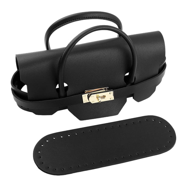 Parte inferior de la bolsa para la cubierta de la solapa de bloqueo de ganchillo Hebillas Bolsa de costura Juego de fabricación de bolsas DIY negro