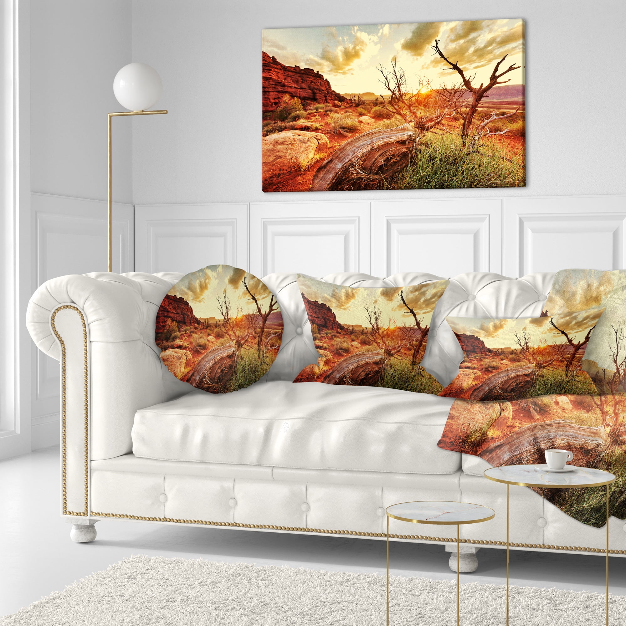 Designart 12" x 20" Red Polyester Throw Pillow