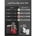 thumbnail image 2 of Extractor de jugo Juilist exprimidor de boca ancha 3 pulgadas 400 W rojo brillante, 2 of 5