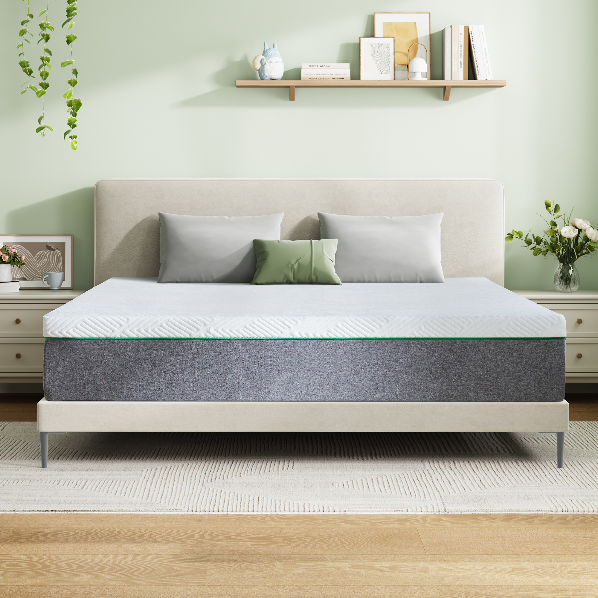 Queen Mattress, FCCTO 10" Queen Size Memory Foam Mattress, Medium