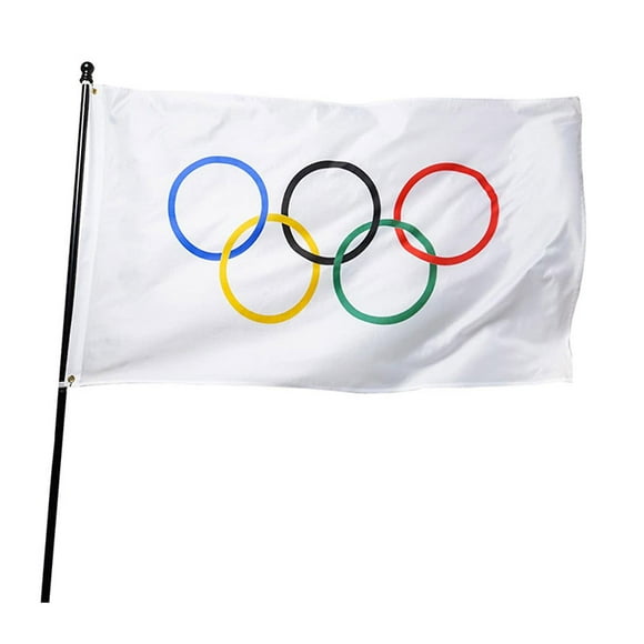 Foldable Olympic Games Five Ring Flag Thicker Polyester Banner,