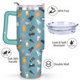 thumbnail image 3 of Stylish Dog Pattern Travel Mug - 40oz Leakproof Tumbler with Straw & Handle - Ideal Gift for Women Who Love Puppies, 3 of 7