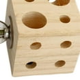 thumbnail image 3 of Milaget Bird Chew Toy, Food Box Toy Practical with Holes Lightweight Teething Toy Wooden 5.9cmx5.9cmx5.9cm, 3 of 9