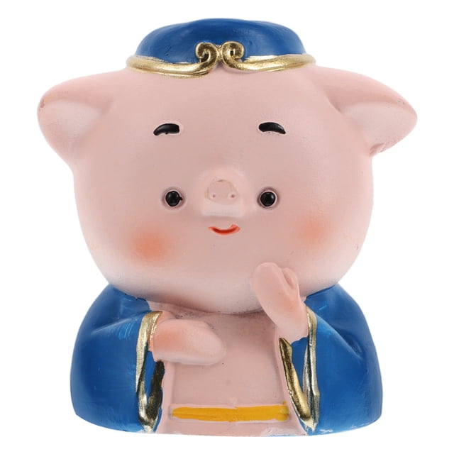 Figura de cerdito en miniatura creativa para decoración de escritorio, estatua de cerdito de resina para decoración de mesa, estatua de cerdito diminuta de resina