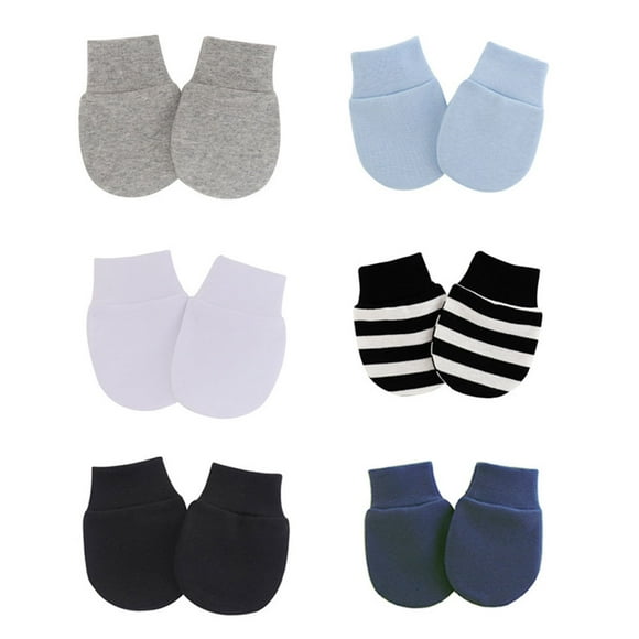 6 Pairs Newborn mittens Baby Toddler Gloves Scratch free mittens for babies 0-6 months for boys and girls