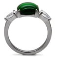 thumbnail image 4 of High polished (no plating) Stainless Steel Ring with Synthetic Synthetic Glass in Emerald for Women Style TK087, 4 of 5