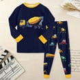 thumbnail image 2 of TOWED22 Kids Boys Pajamas 2 Piece Long Sleeve Print Top and Pants Set Cotton Pjs Sleepwear Little Boys Fall Winter 6-12 Months 12-24 Months 2t 3t 4t 5t 6t 7t 8t 9t Children,Dark Blue,6-7 Y, 2 of 8
