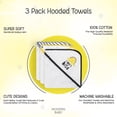 thumbnail image 4 of Modern Baby Hooded Baby Towels 3 Pack Set of Infant Girl Baby Bath Towels, 4 of 7