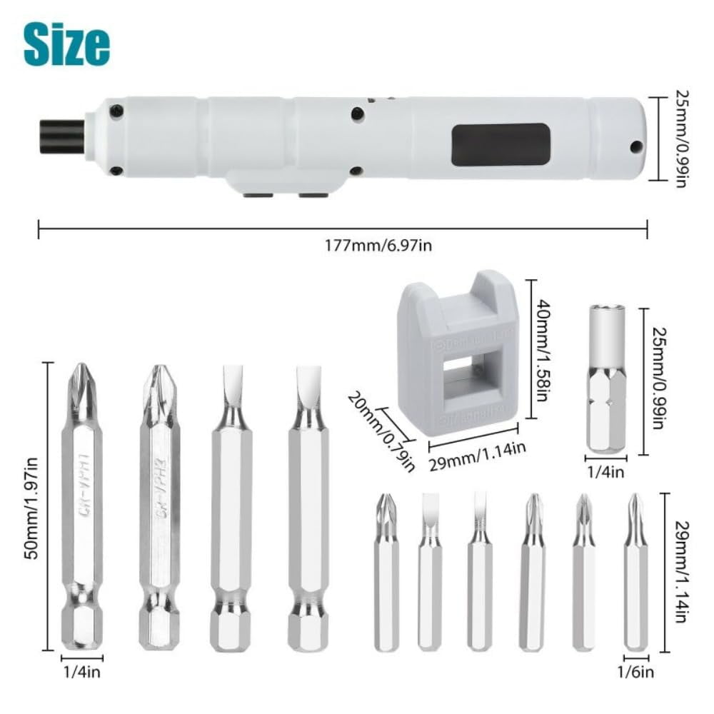 13Pcs Electric Screwdriver Drill Kit Mini Cordless Rechargeable Power Tool