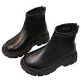 thumbnail image 3 of FUZHIQ Boots for Girls Kids Ankle Boots Short Boots Toddlers Dress Boots Low Heel Side Zipper,Black,5.5-6 Years, 3 of 8