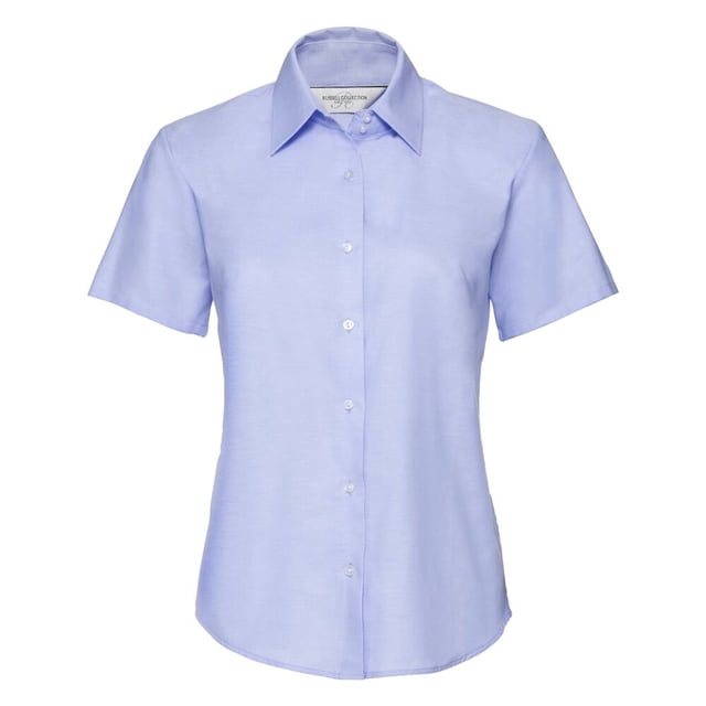 Russell Collection Womens Oxford Short-Sleeved Shirt