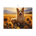thumbnail image 1 of Fotbe Pastoral Sunflower Corgi Alfombrilla de Secado para Cocina con Estampado, 18x24 Pulgadas, 1 of 7