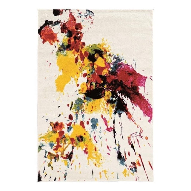 Linon Marisol Splash Power Loomed Polypropylene 8'x10'3" Rug in Multi-Color