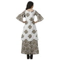 thumbnail image 2 of Moomaya Printed High Low Crop Top Kurti Palazzo Set Ethnic Indian Clothing Set For Womens, 2 of 9