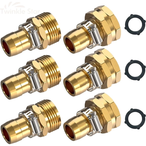 Twinkle Star Aluminum Repair Hose Connector, 3 Pack