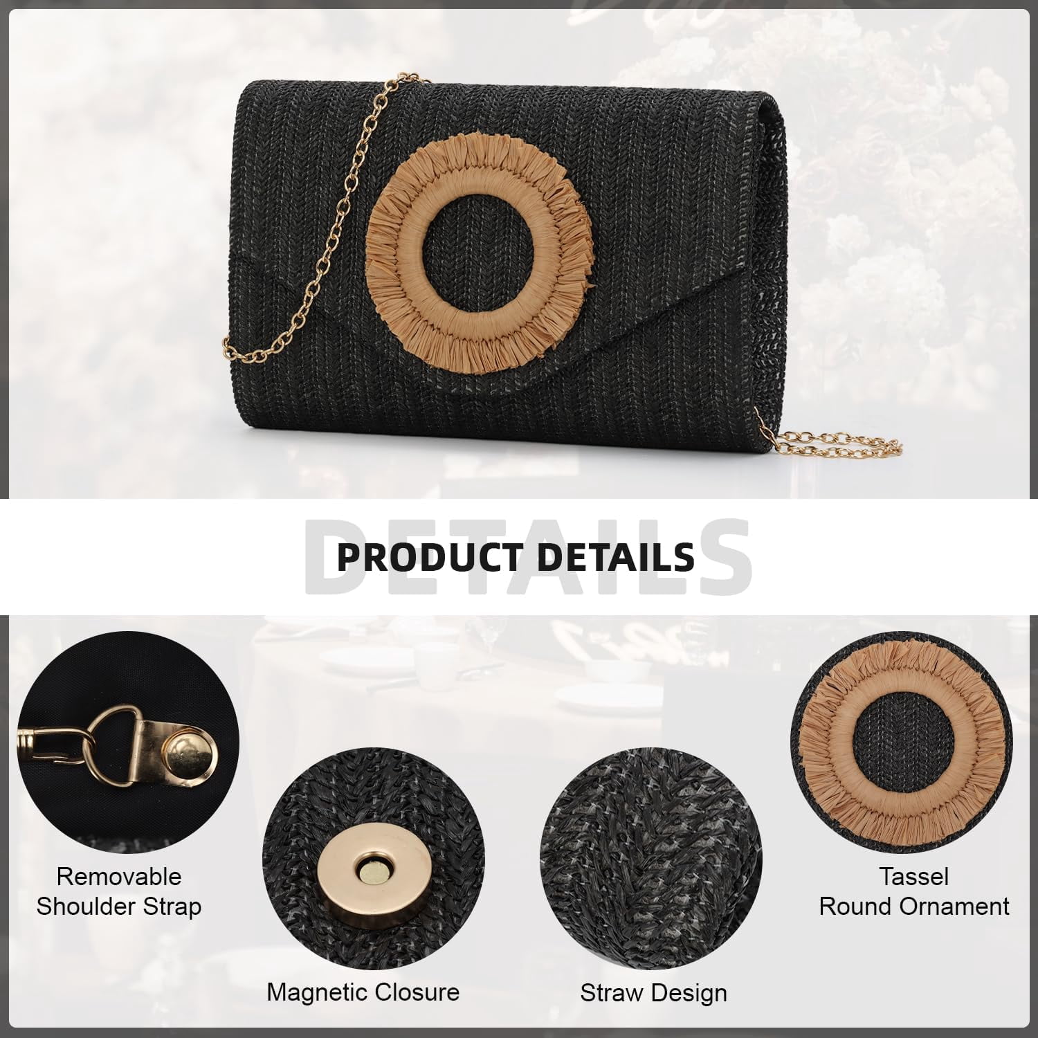 Straw Clutch Purse Rattan Summer Woven Beach Handbags for Women Wedding Vacation Travel Party 2025