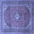 thumbnail image 1 of Ahgly Company Indoor Square Medallion Blue Traditional Area Rugs, 5' Square, 1 of 4
