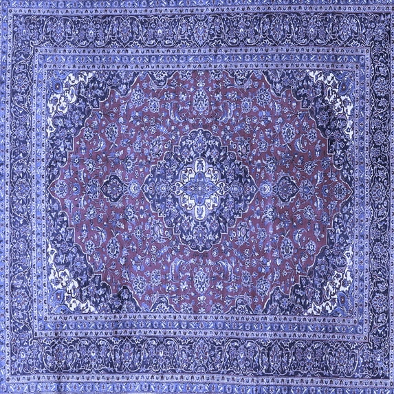 Ahgly Company Indoor Square Medallion Blue Traditional Area Rugs, 5' Square