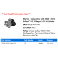 thumbnail image 2 of Starter - Compatible with 2008 - 2010 Volvo V70 3.2 Wagon 3.2L 6-Cylinder 2009, 2 of 2
