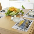 thumbnail image 4 of Ambesonne Coastal Place Mats Set of 4, Open Window Sunrise Sea, Standard Size, Multicolor, 4 of 6