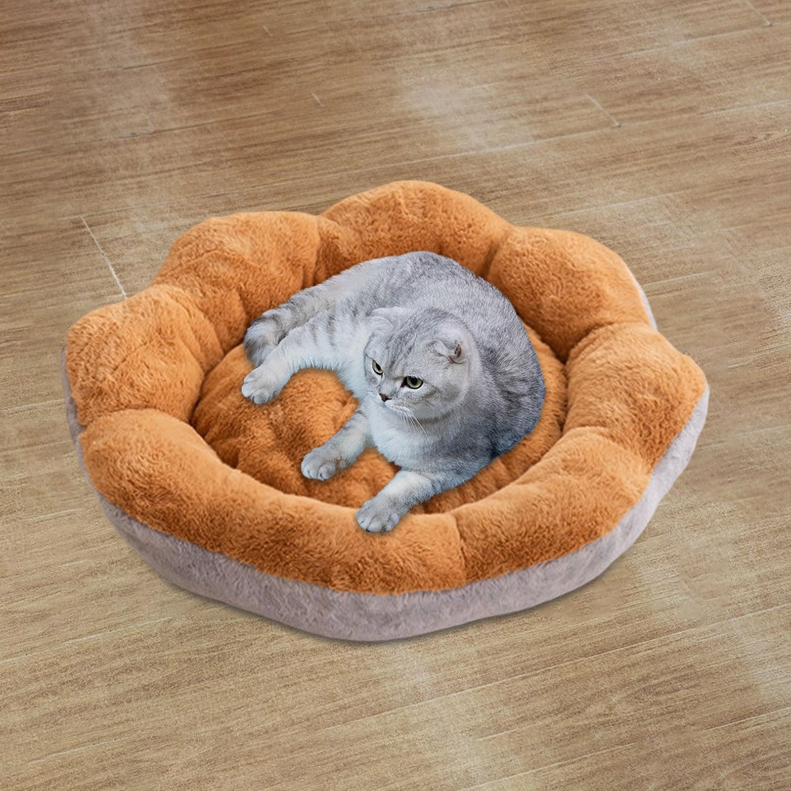 60x60x20 Inches Extra Large Flower Donut Dog Bed, Soft Round Plush Calming Bed for Cats Dogs, Warming Cat Bed Mat - Non- Machine Washable Pet Couch