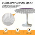 thumbnail image 6 of Herringbone Pattern Elastic Fitted Round Table Cover Vintage Turquoise Purple Grey Waterproof Outdoor Tablecloth for Holiday Party, Picnic, Patio & Dining Fits Tables Up to 45"-54", 6 of 8