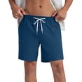 thumbnail image 4 of DDAPJ pyju Quick Dry Workout Shorts for Men Drawstring Elastic Waist Athletic Gym Shorts Lightweight Running Shorts with Zipper Pockets Dark Blue M, 4 of 7
