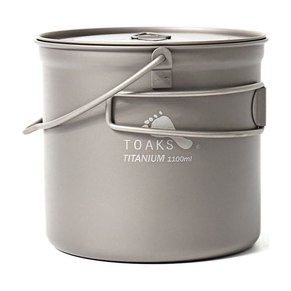 Toaks Titanium 1100ml Pot with Bail Handle for Cooking & Backpacking