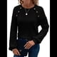 thumbnail image 1 of Blusas Tipo Túnica para Mujer, Cuello Redondo, Elegantes, con Encaje y Retazos, Blusas Informales, Suéteres. Negro M, 1 of 7