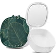 thumbnail image 1 of TIHYWR Retainer Case with Mirror & Ventilation - Night Guard & Orthodontic Aligner Case, Dark Green Leaves, 1 of 7