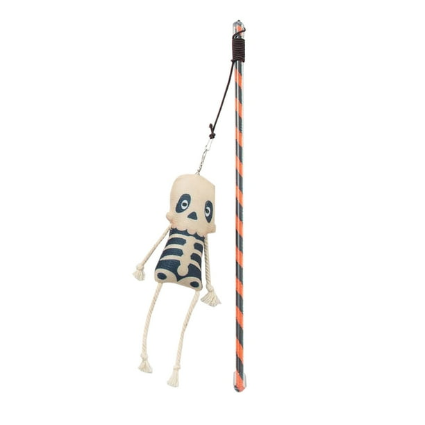 Palo Para Jugar Con Gatos En Halloween. Juguete Elástico Para Gatos. Palo Para Jugar Con Gatos Con Plumas Y Cascabel. Adorno Navideño.