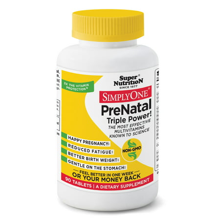 Super Nutrition Simply One Prenatal Multi-Vitamin Tablets Women, 90 Ct