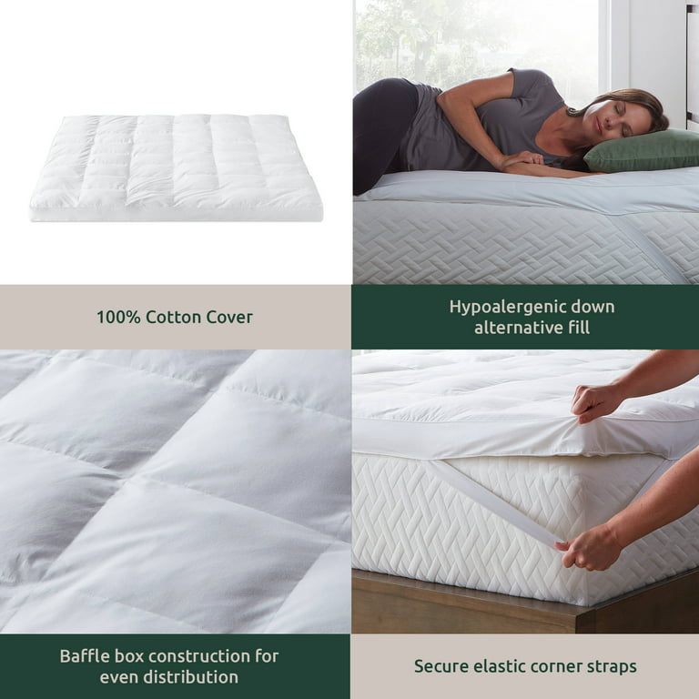 Pillowtop Mattress Topper, Full, 3 inch, Rest Haven, White