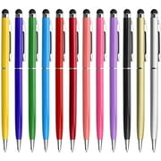 12 Pack Stylus Pens for Touch Screens Stylus Pen for Compatible with Tablets Samsung Kindle and Black Ink Ballpoint Pens-2 in 1 Stylists Pens