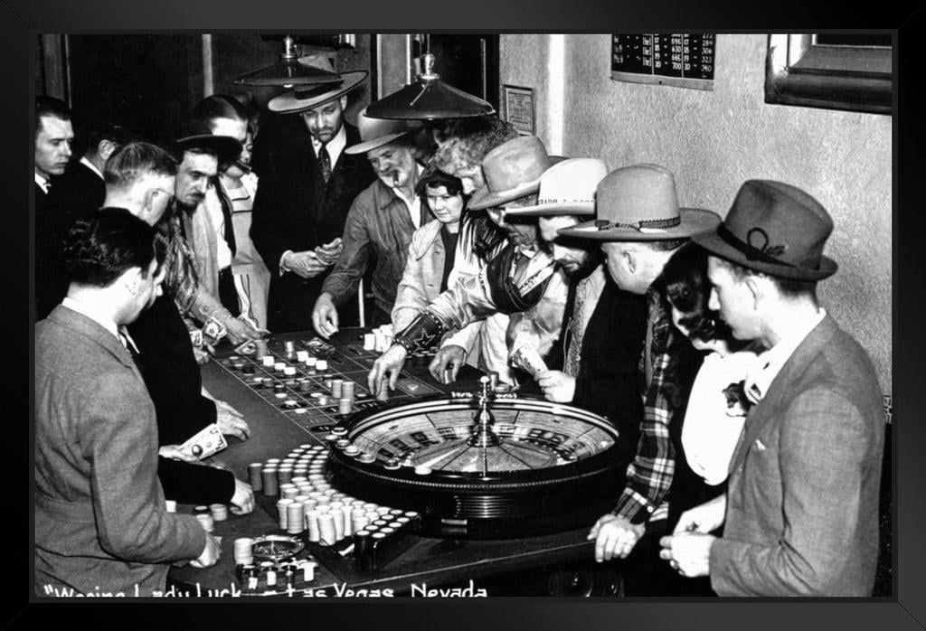 Wooing Lady Luck Vintage Las Vegas Photo Photograph Art Print Stand or